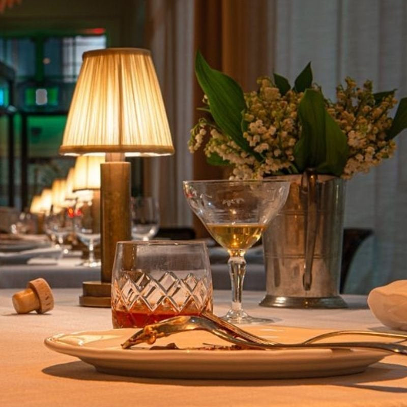 Rechargeable Wireless Metal Table Lamp With LED Downlight NALANI