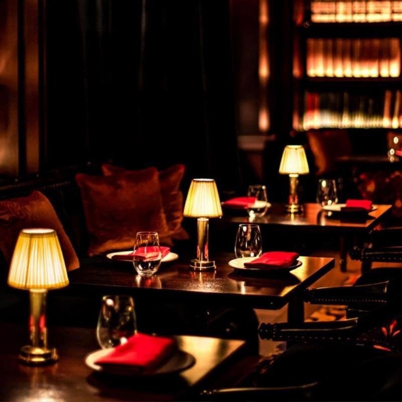 Rechargeable Wireless Metal Table Lamp With LED Downlight NALANI