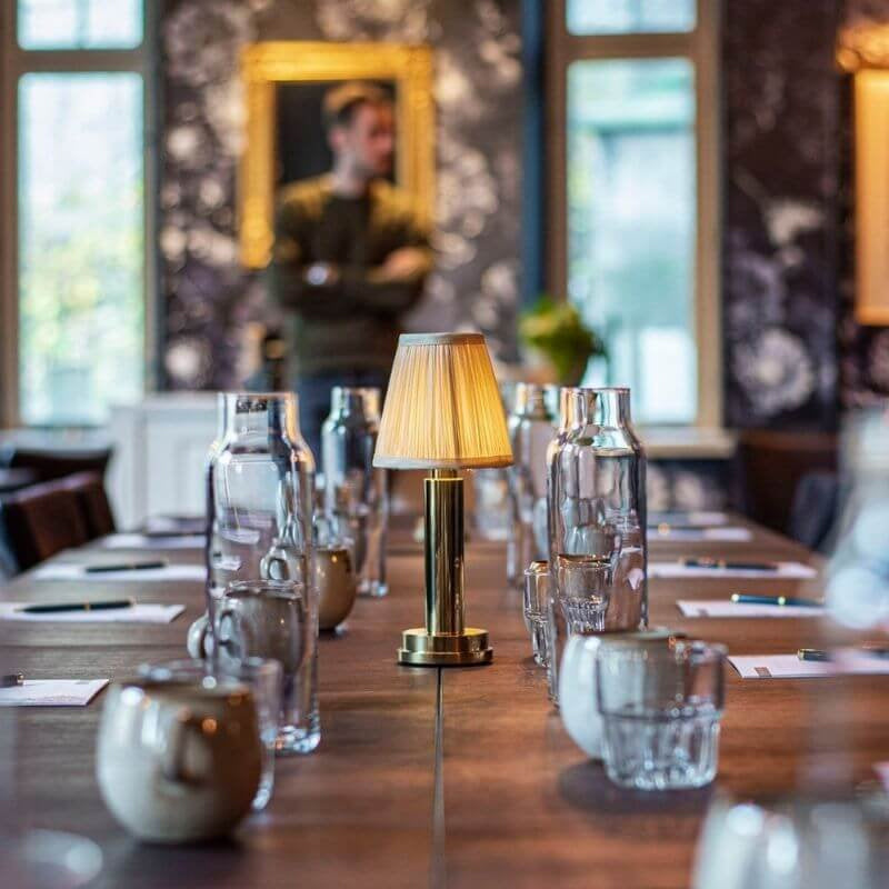 Rechargeable Wireless Metal Table Lamp With LED Downlight NALANI