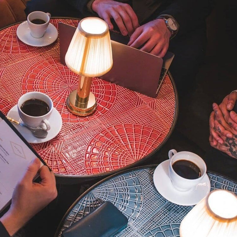 Rechargeable Wireless Metal Table Lamp With LED Downlight NALANI