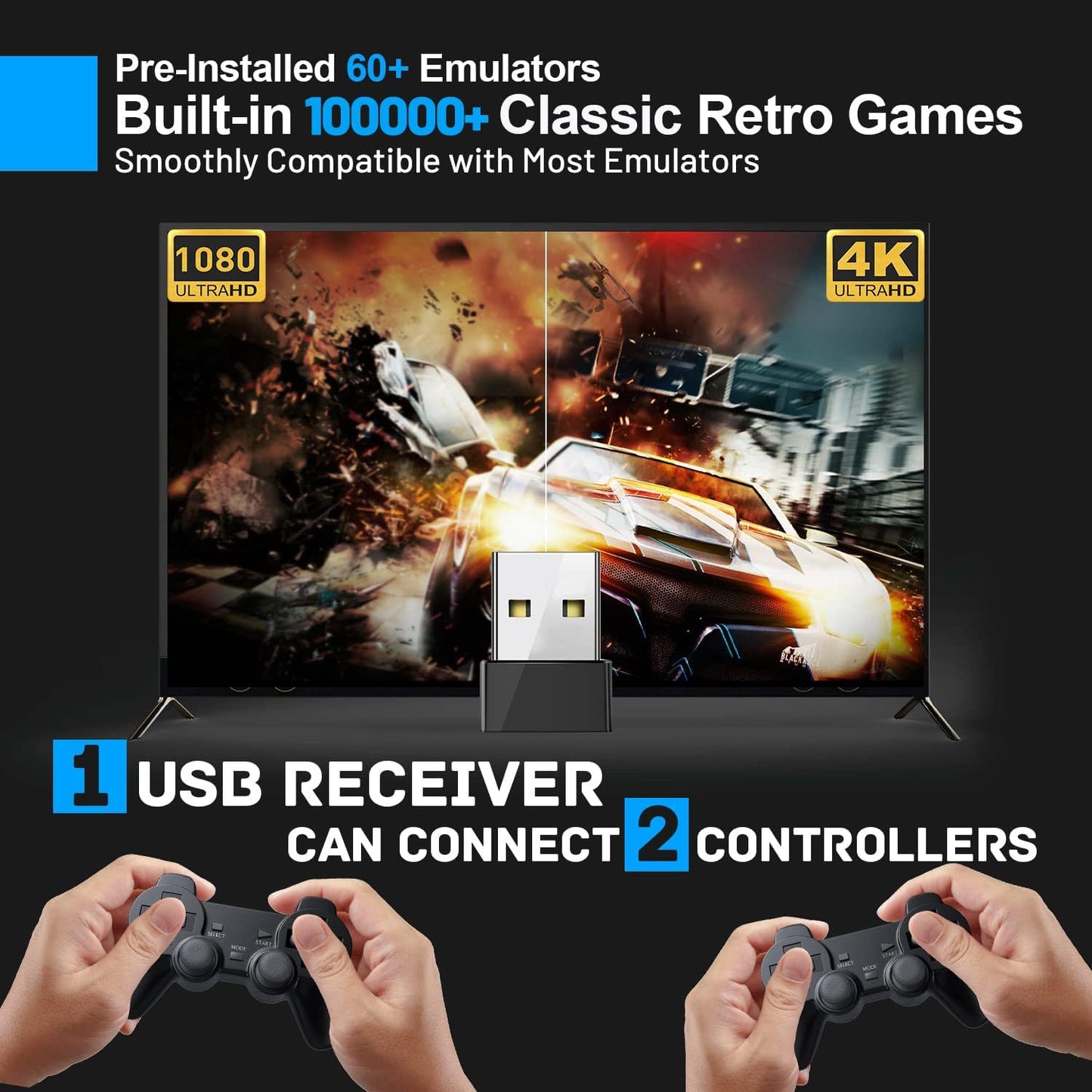Retro Game Console V4 With Over 100000 Games Emulator 256GB NALANI