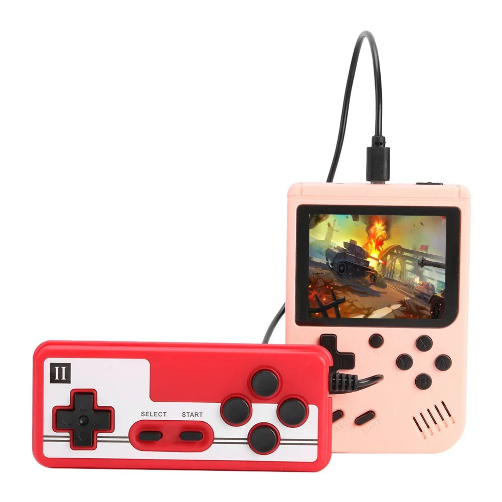Retro Portable Gaming Console With 500 Built In Games Pink + Controller NALANI