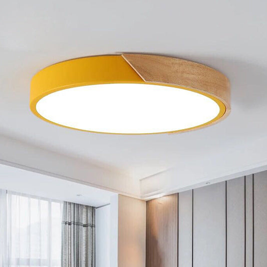 Round Flush Mount Light Fixture Acrylic Ceiling Light Yellow NALANI