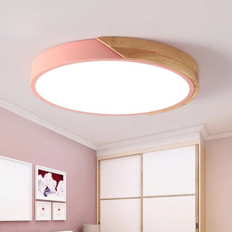 Round Flush Mount Light Fixture Acrylic Ceiling Light Pink NALANI