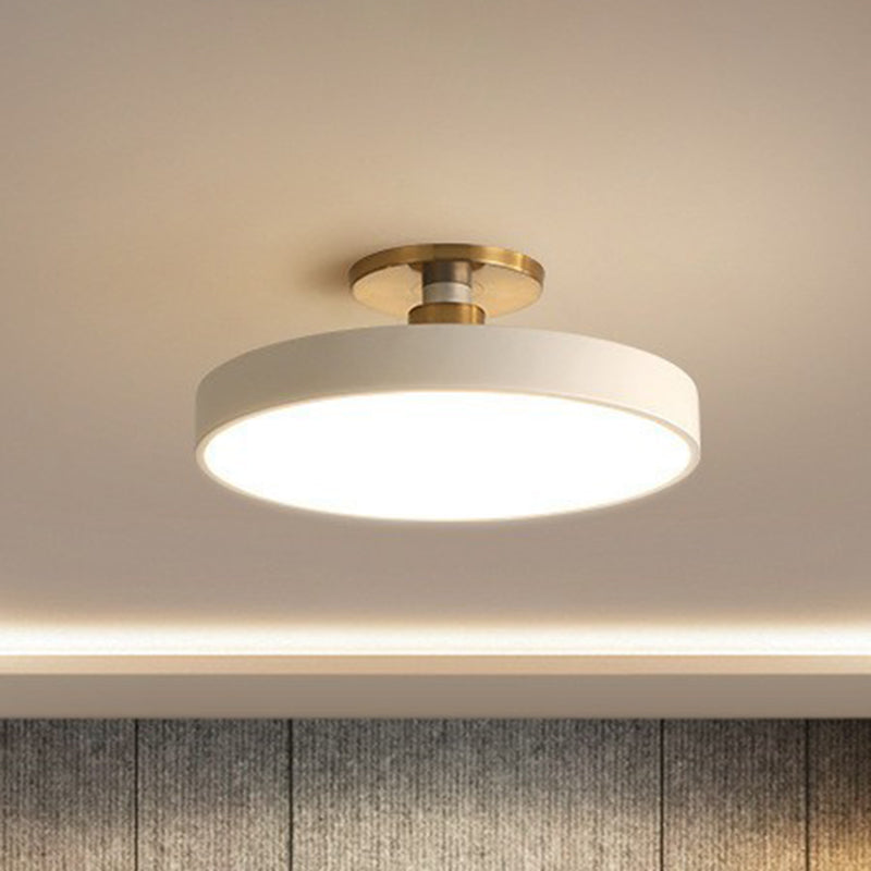 Round Flush Mount Light Nordic Style LED Bedroom Ceiling White NALANI