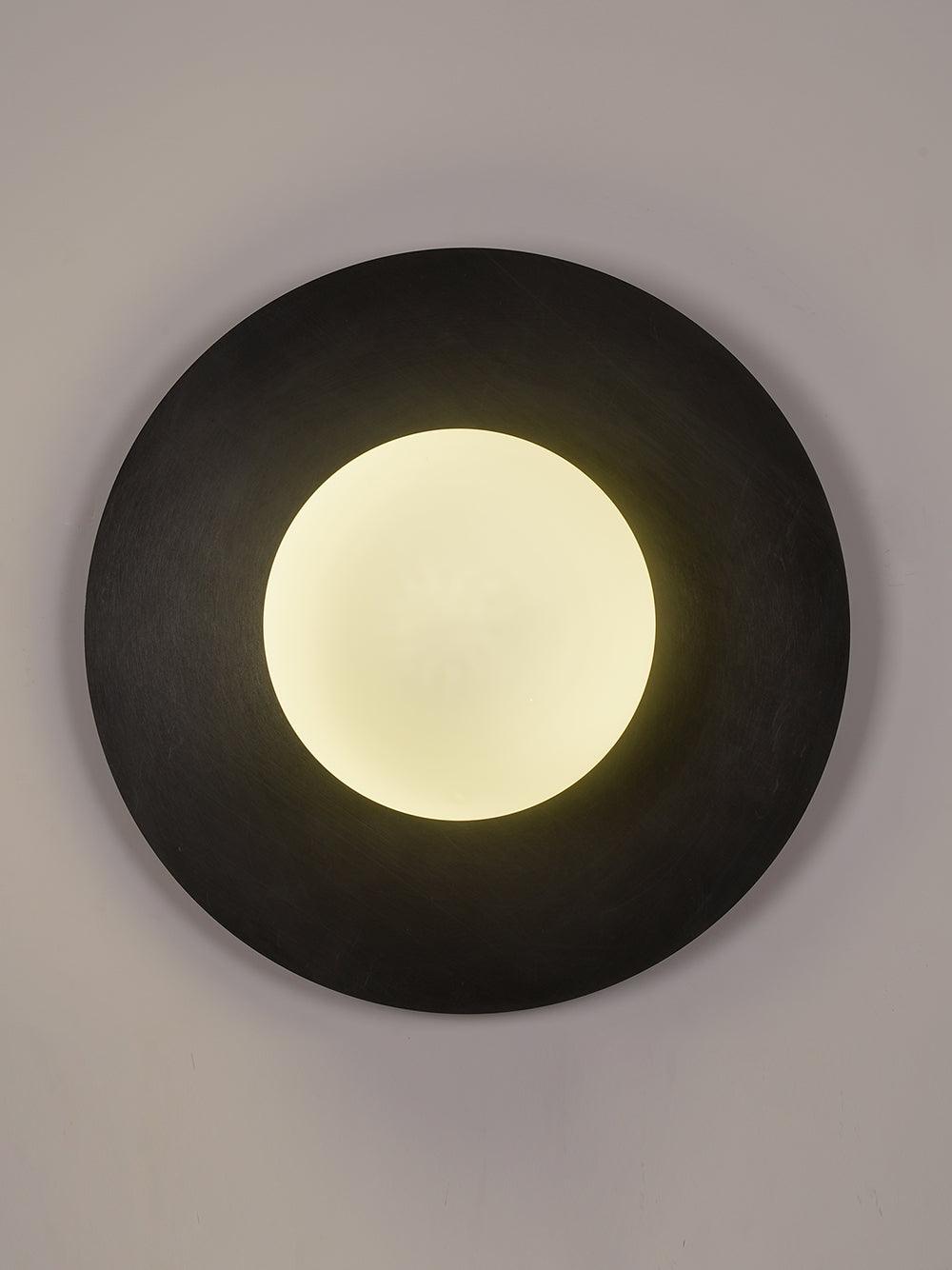 Round Glass Wall Lamp With Lunar Glow Art Light Ambient NALANI