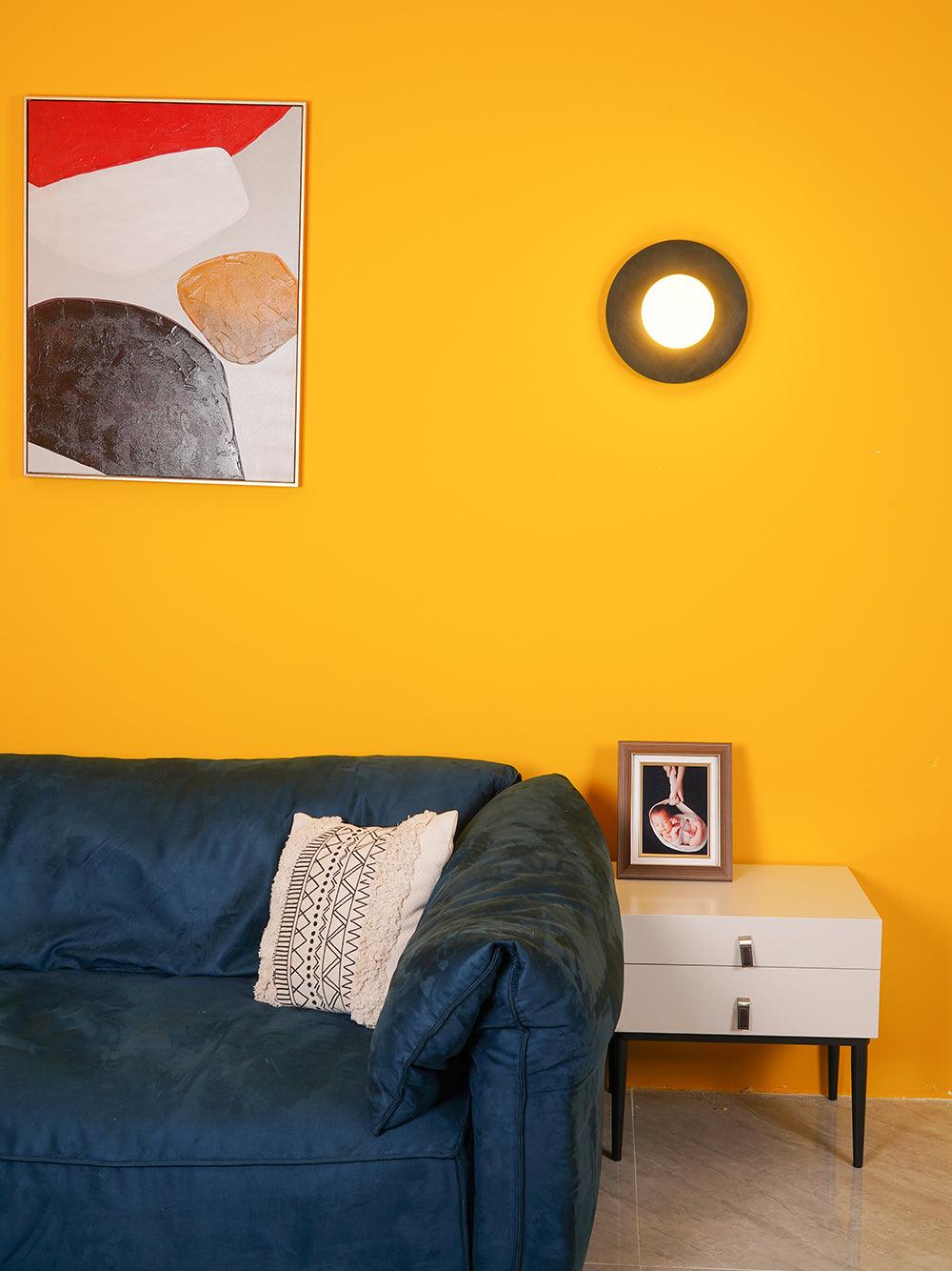 Round Glass Wall Lamp With Lunar Glow Art Light Ambient NALANI