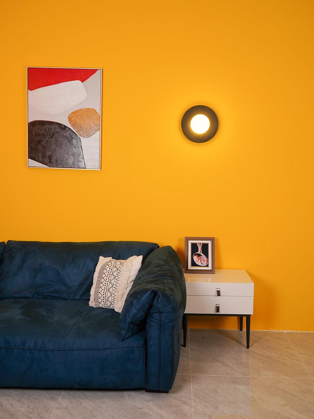 Round Glass Wall Lamp With Lunar Glow Art Light Ambient NALANI