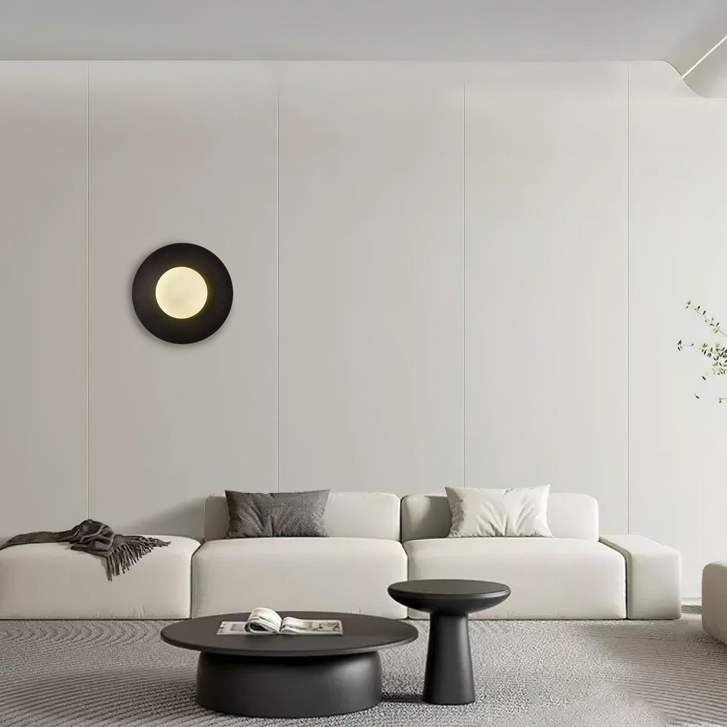Round Glass Wall Lamp With Lunar Glow Art Light Ambient NALANI