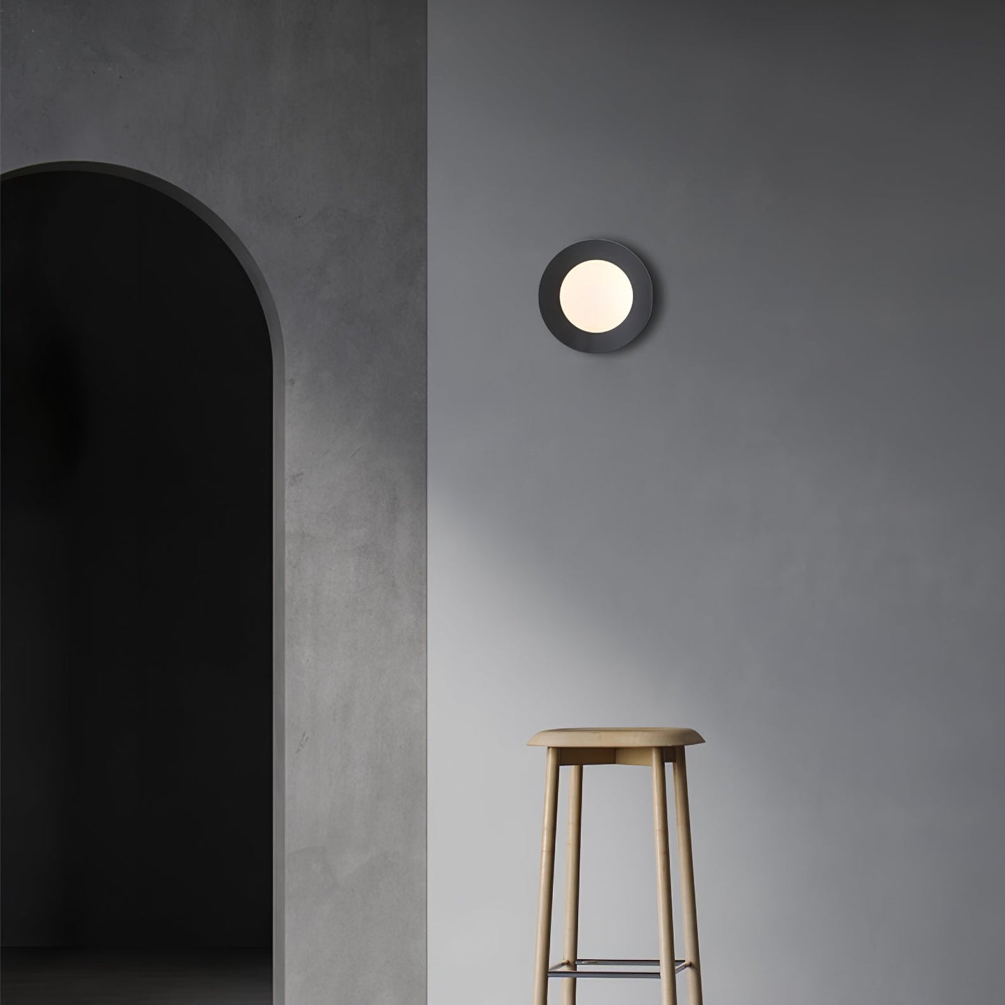 Round Glass Wall Lamp With Lunar Glow Art Light Ambient NALANI