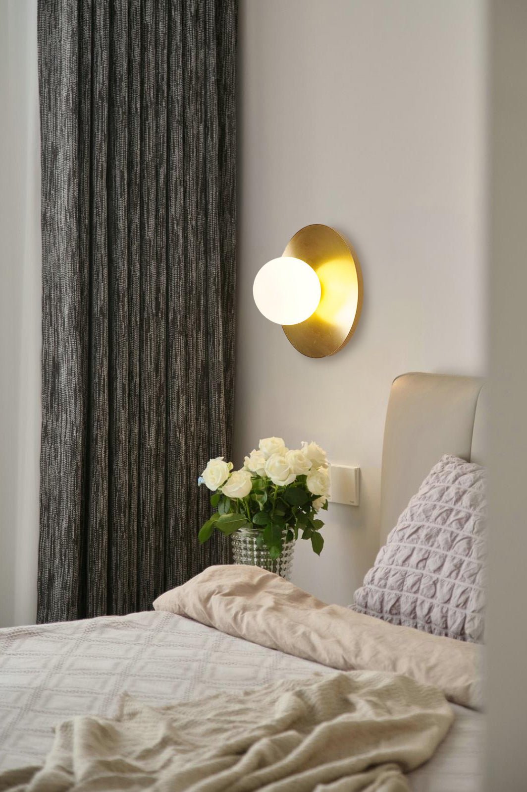 Round Glass Wall Lamp With Lunar Glow Art Light Ambient NALANI