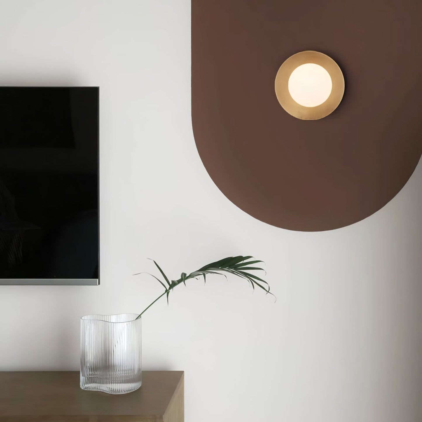 Round Glass Wall Lamp With Lunar Glow Art Light Ambient NALANI