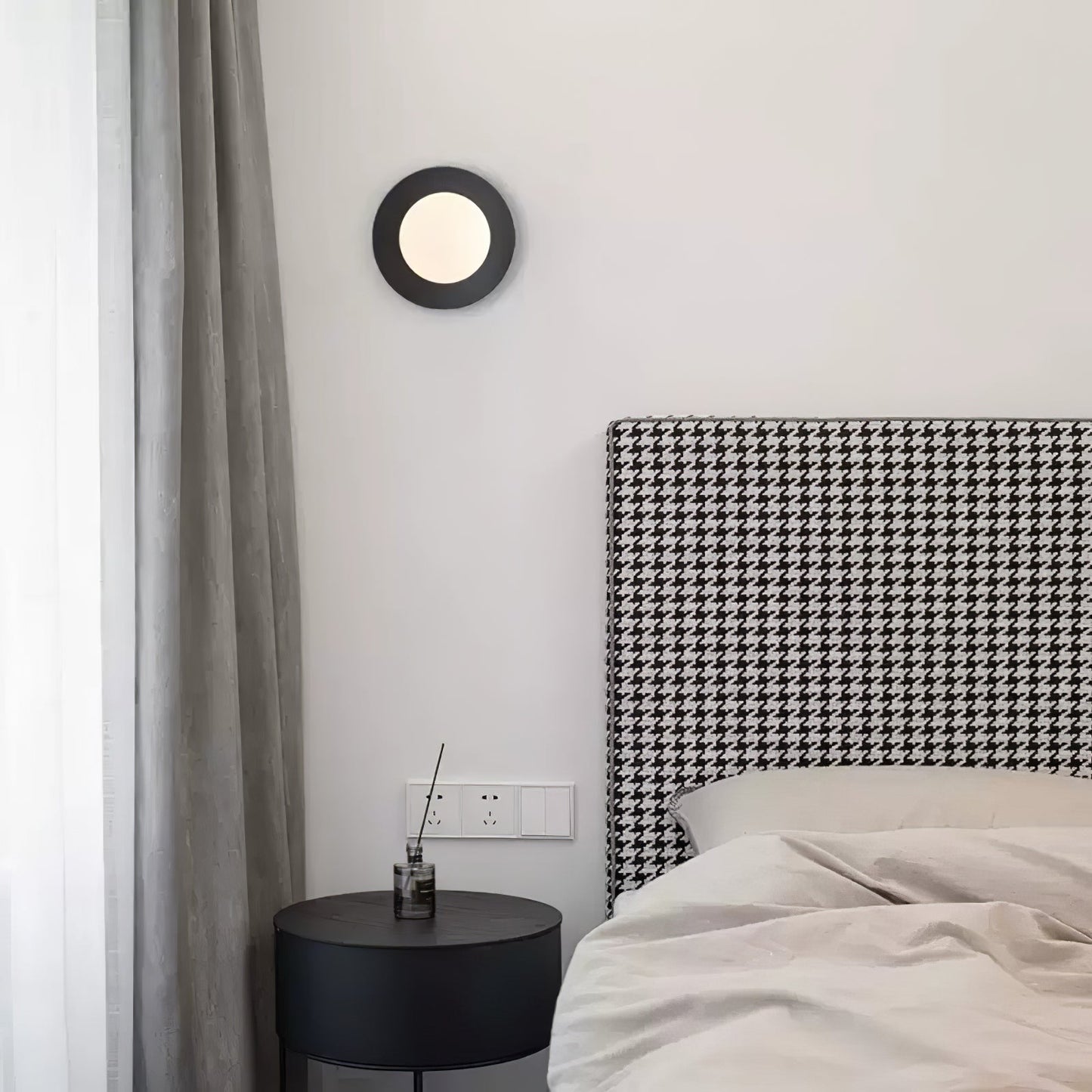 Round Glass Wall Lamp With Lunar Glow Art Light Ambient NALANI