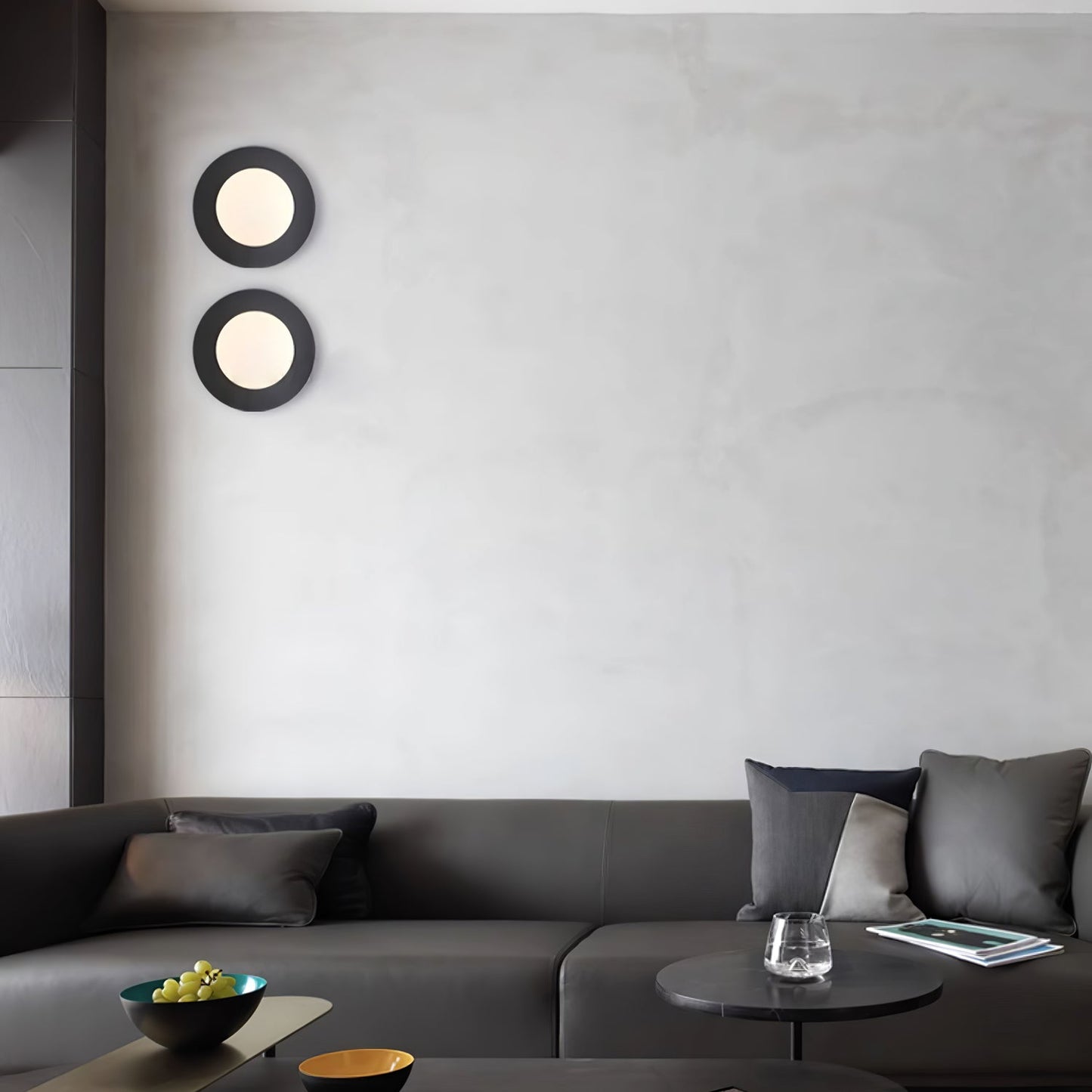 Round Glass Wall Lamp With Lunar Glow Art Light Ambient NALANI