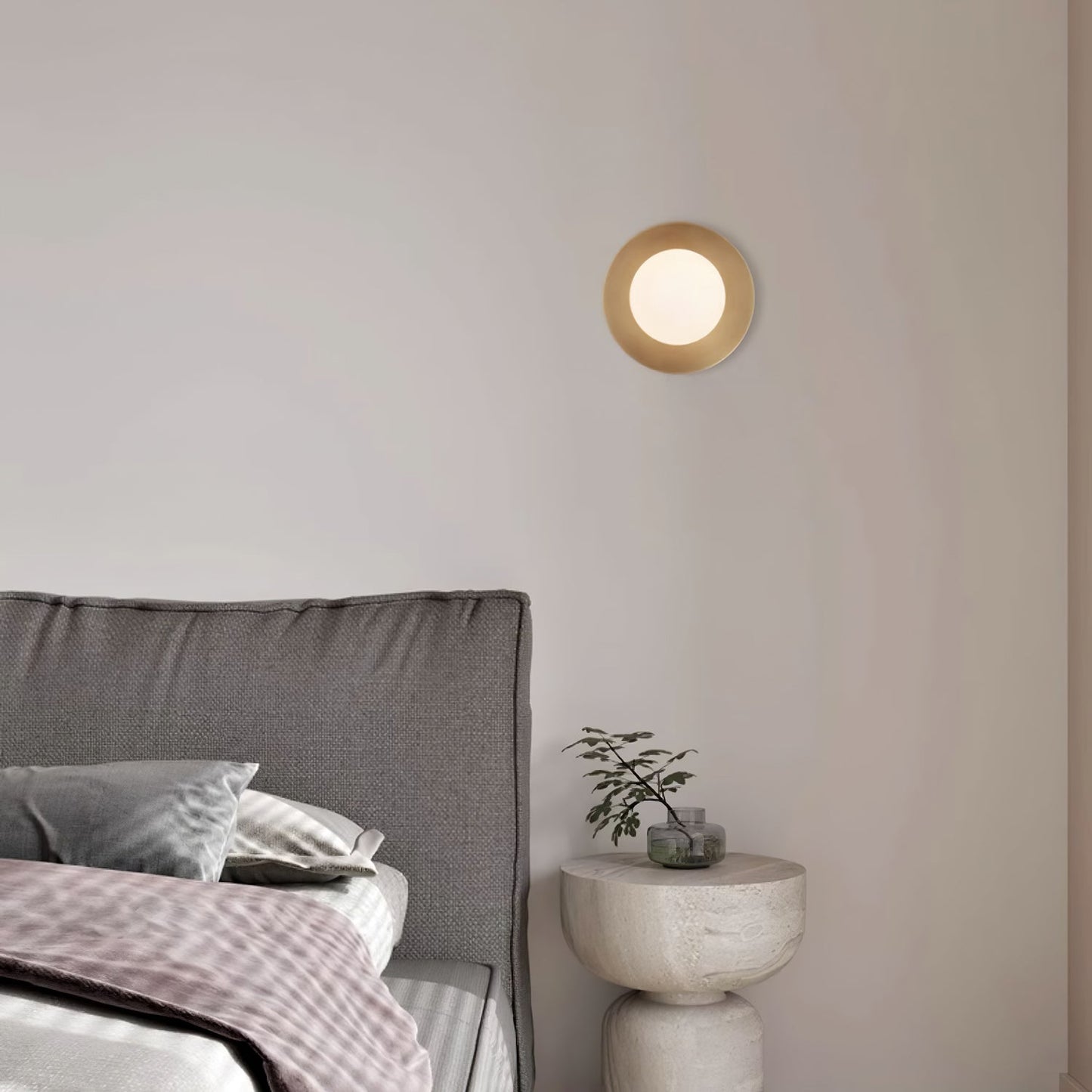Round Glass Wall Lamp With Lunar Glow Art Light Ambient NALANI