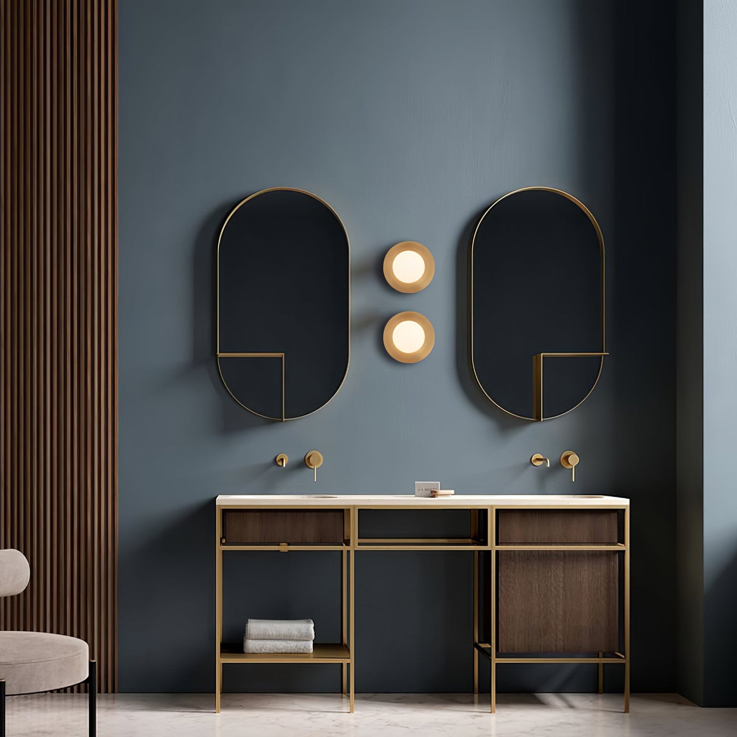 Round Glass Wall Lamp With Lunar Glow Art Light Ambient NALANI