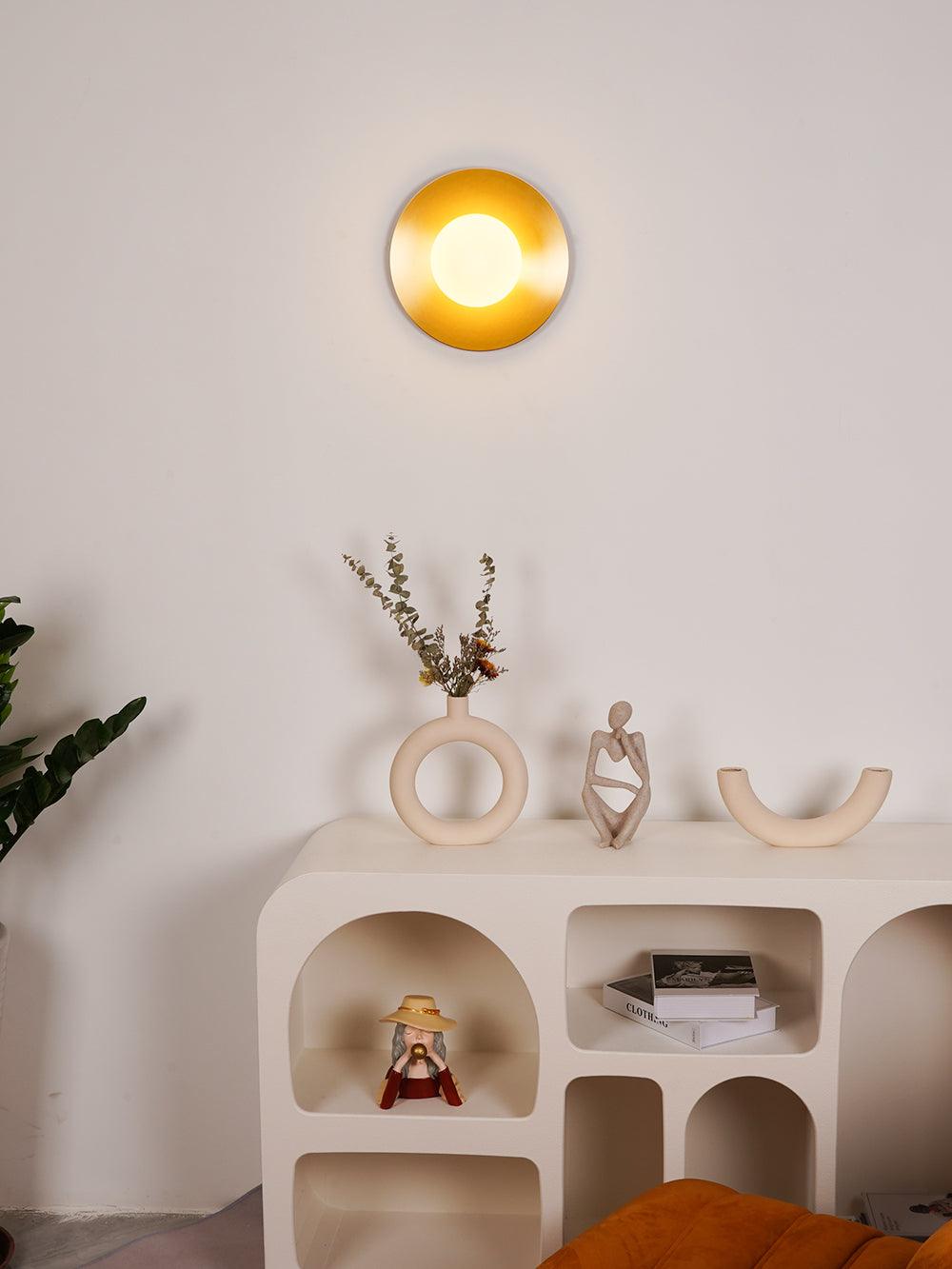 Round Glass Wall Lamp With Lunar Glow Art Light Ambient NALANI