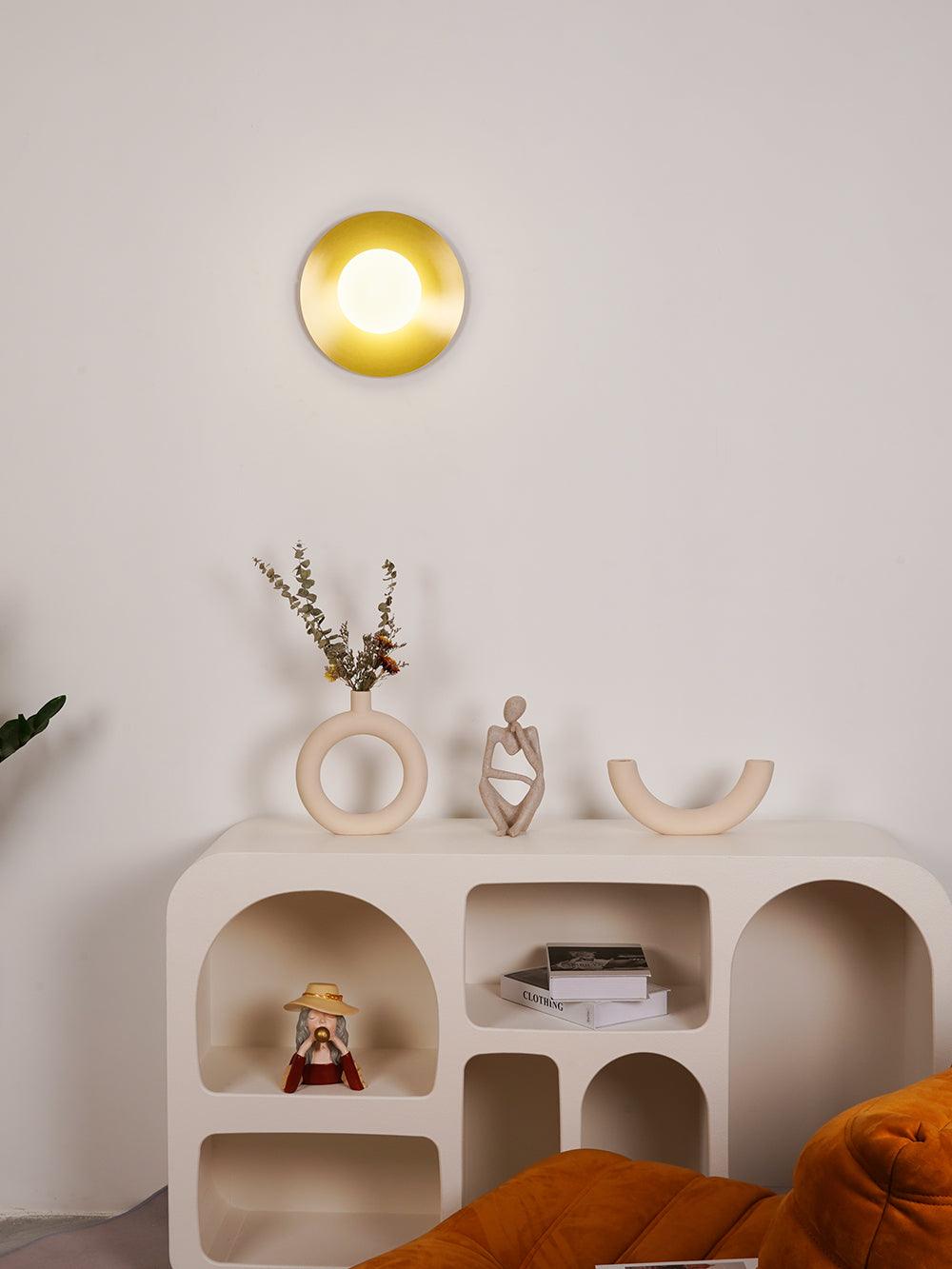 Round Glass Wall Lamp With Lunar Glow Art Light Ambient NALANI