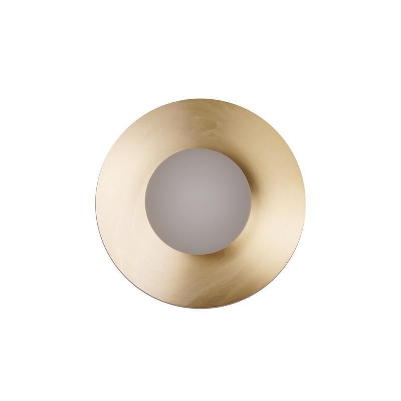 Round Glass Wall Lamp With Lunar Glow Art Light Ambient Brass & White NALANI
