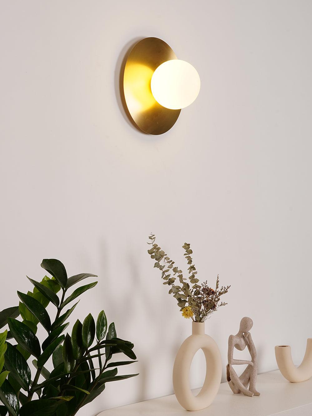 Round Glass Wall Lamp With Lunar Glow Art Light Ambient NALANI