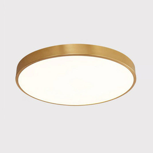 Round LED Flush Mount Light Nordic Style Metallic Bedroom Gold NALANI