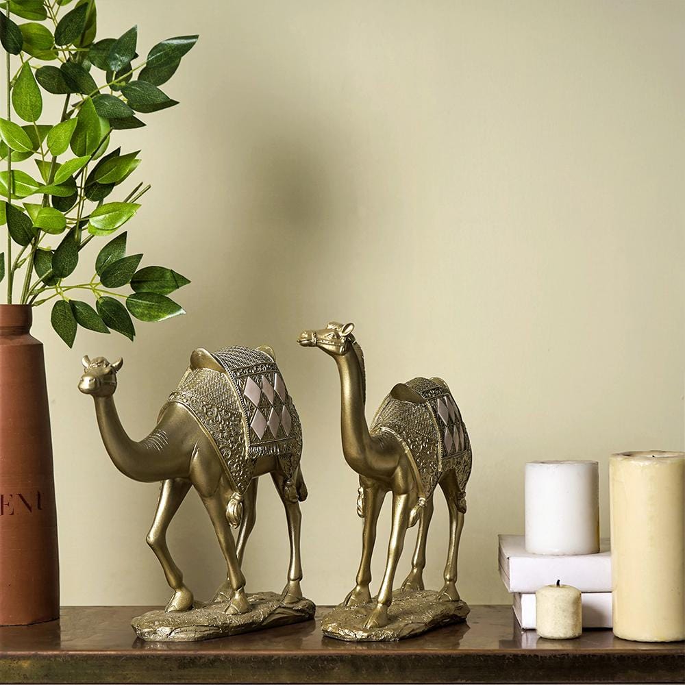 Rustic Golden Camel Home Decor for Luxurious Stamina Vibes Set of 2 NaLani