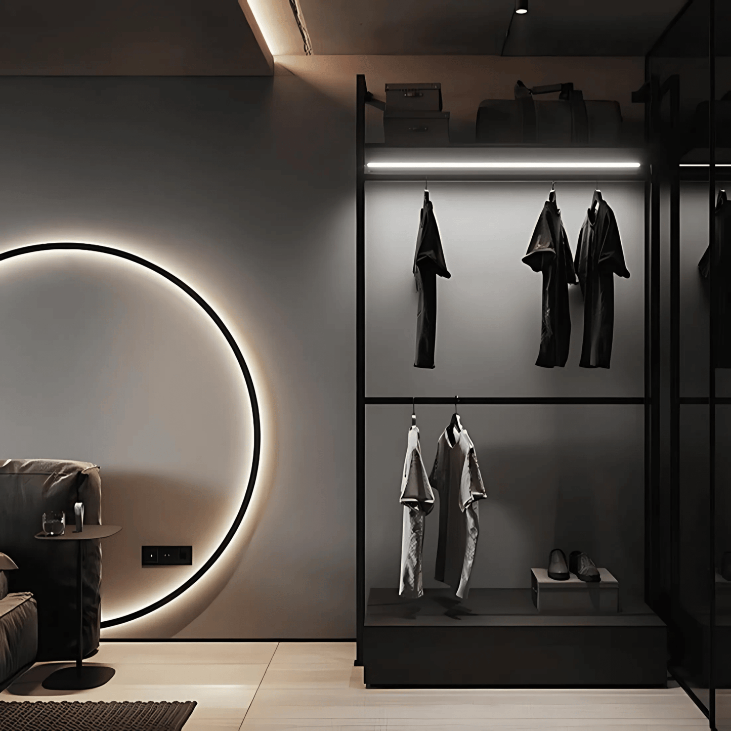 Satin Black Modern LED Ceiling Light Fixture Dimmable USB NALANI