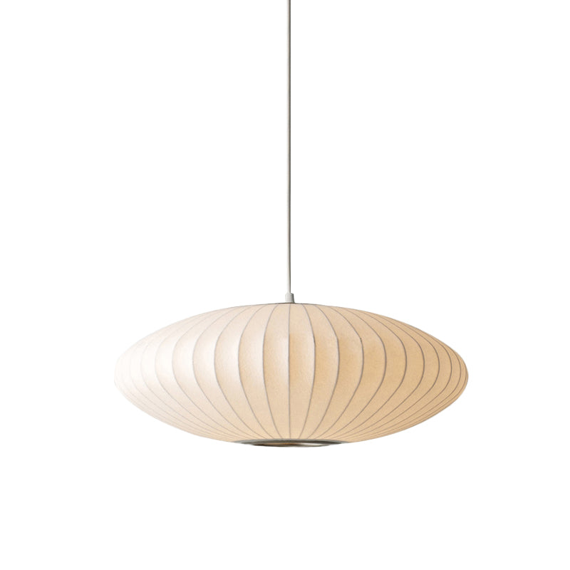 Saucer Pendant Light White Fabric Modern Ceiling Pendant NALANI