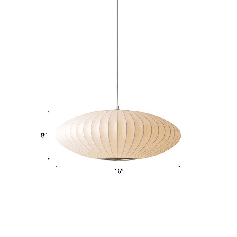 Saucer Pendant Light White Fabric Modern Ceiling Pendant NALANI