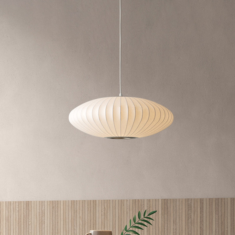 Saucer Pendant Light White Fabric Modern Ceiling Pendant NALANI