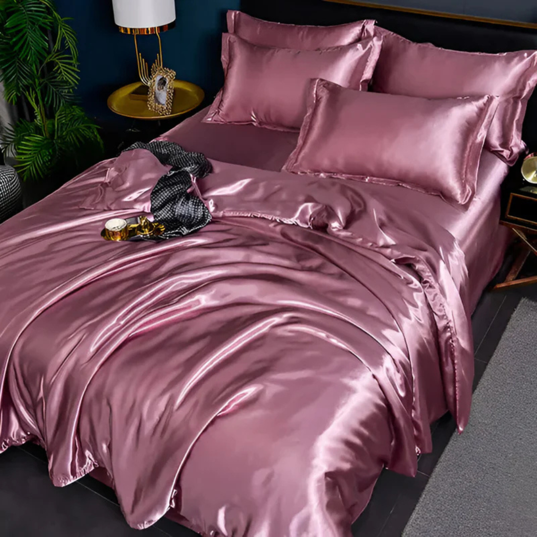 Silk Duvet Cover Breathable Luxury For Ultra Soft Comfort Rosé NALANI