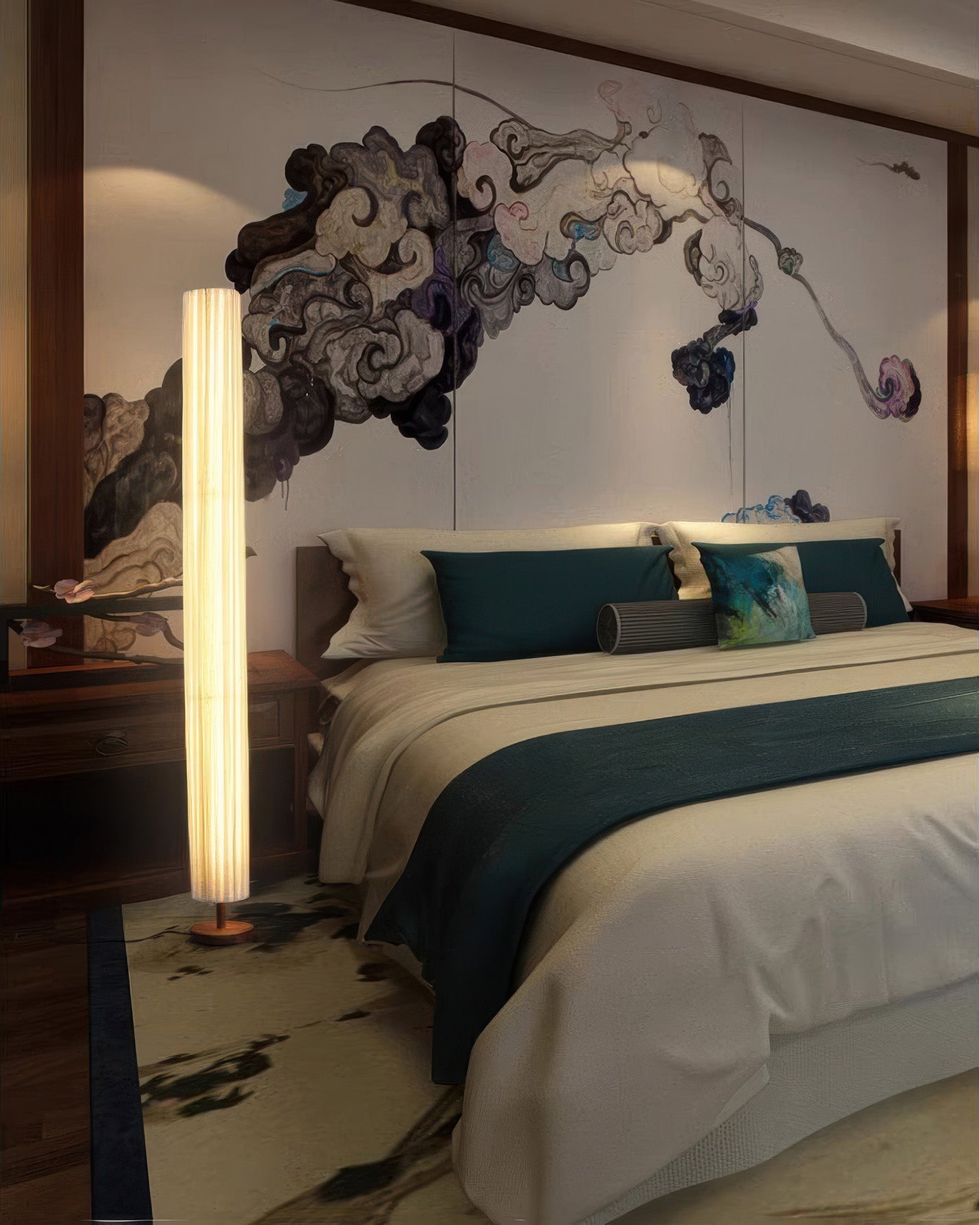 Simplicity Oriental Wabi-Sabi Floor Lamp NALANI