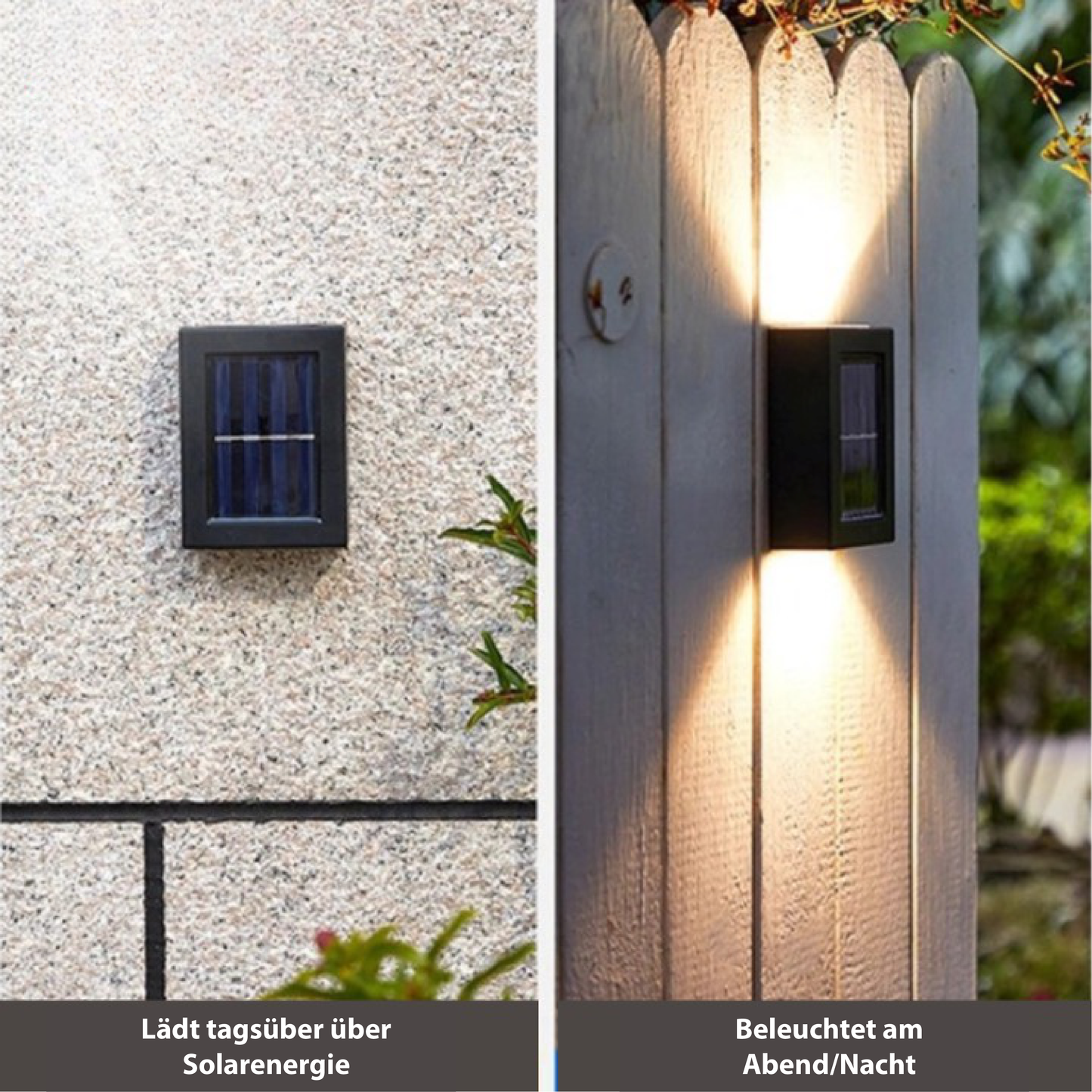 Solar LED Wall Lights for Outdoor Use - Wireless and Weatherproof NaLani