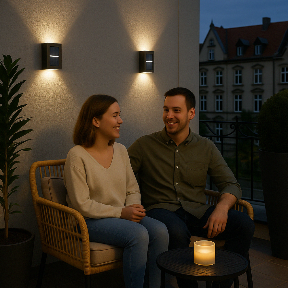 Solar LED Wall Lights for Outdoor Use - Wireless and Weatherproof NaLani