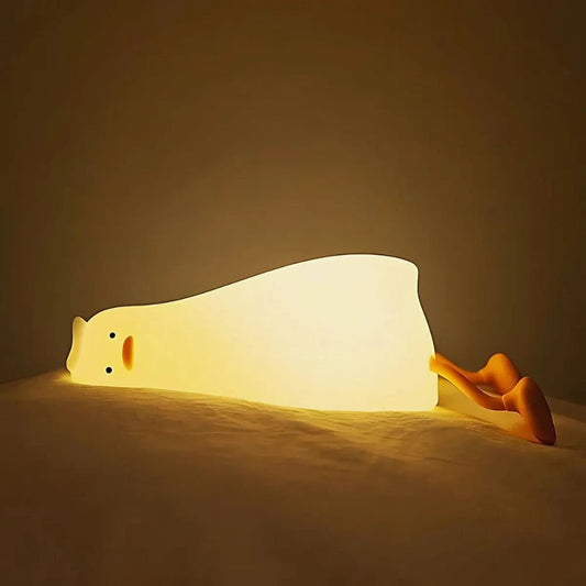 Squeeze Night Light for Kids with Adjustable Brightness and Glow Lazy Duck NaLani