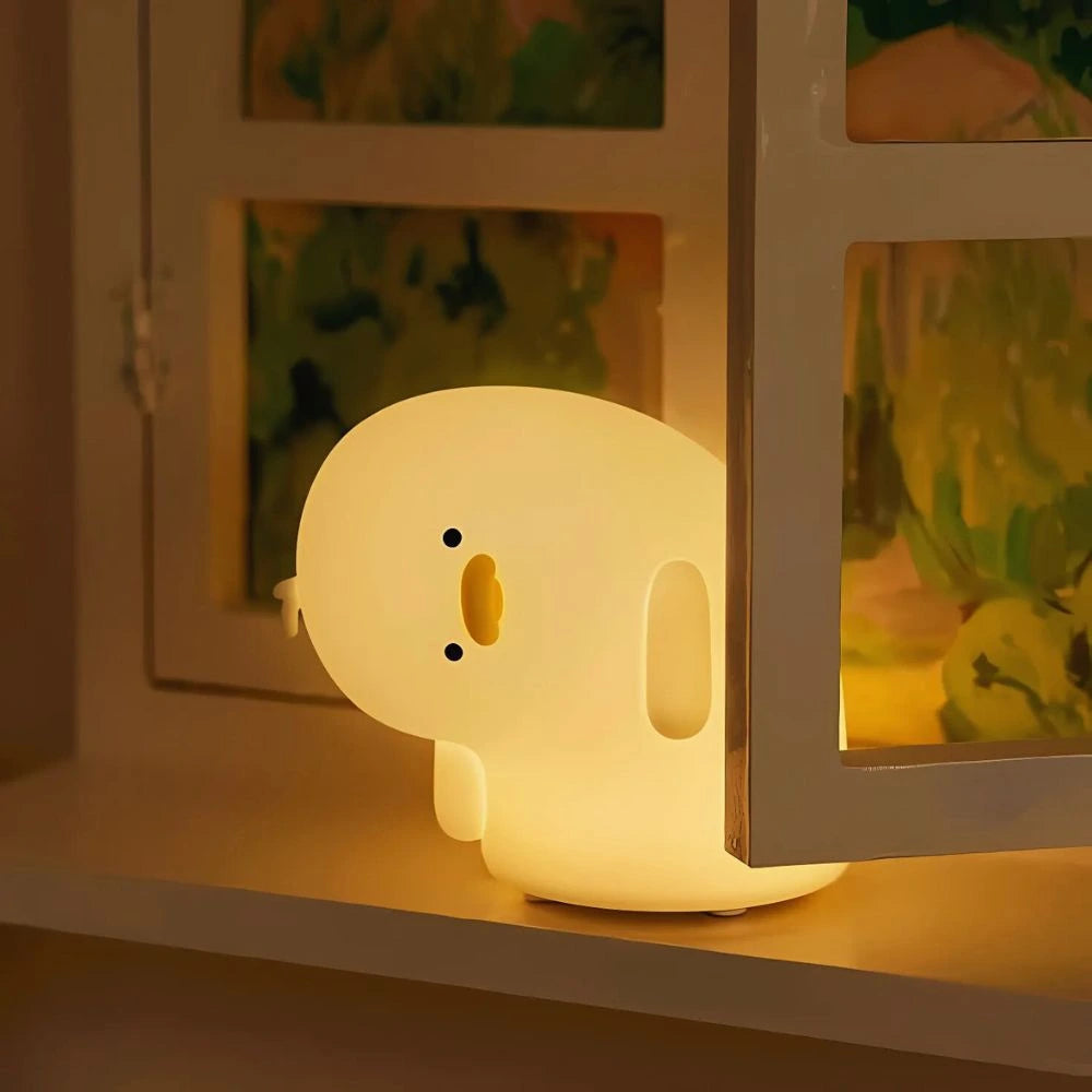 Squeeze Night Light for Kids with Adjustable Brightness and Glow Confused Duck NaLani