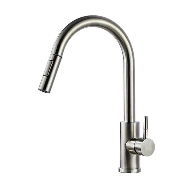 Stainless Steel Bridge Faucet With Pull Down Sprayer NALANI