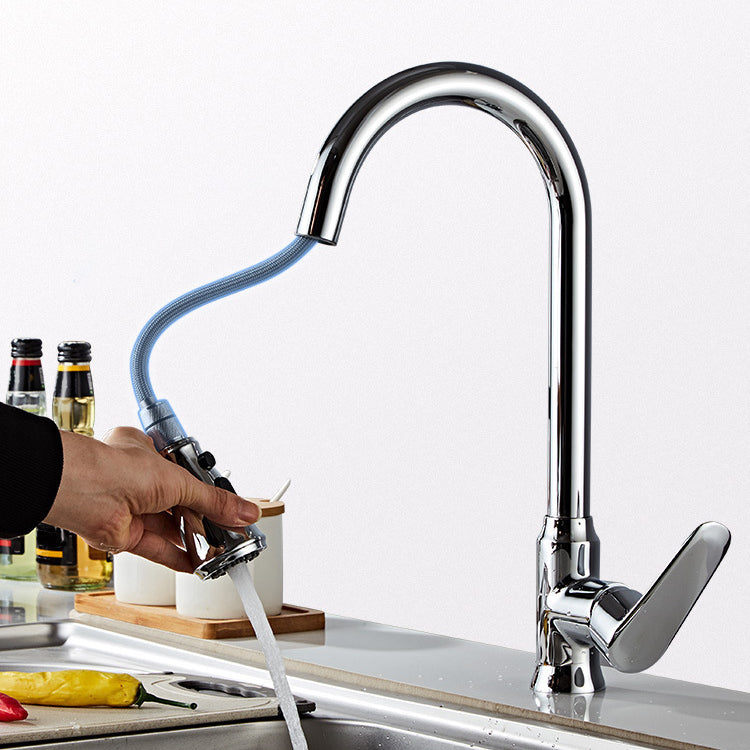 Stainless Steel Bridge Faucet With Pull Down Sprayer NALANI