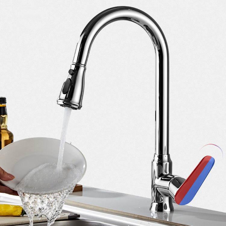 Stainless Steel Bridge Faucet With Pull Down Sprayer NALANI