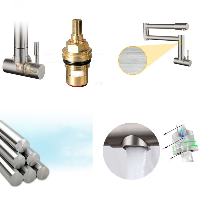 Stainless Steel Pot Filler Faucet Single Handle Wall Mount NALANI