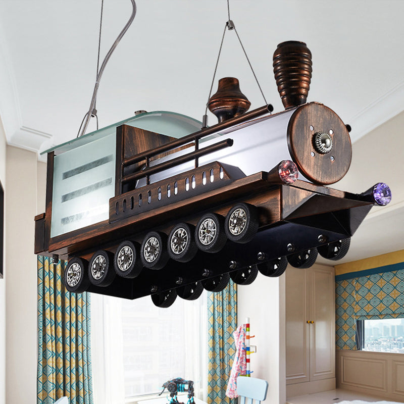 Steam Locomotive Kids Bedroom Chandelier LED Hanging Light NALANI