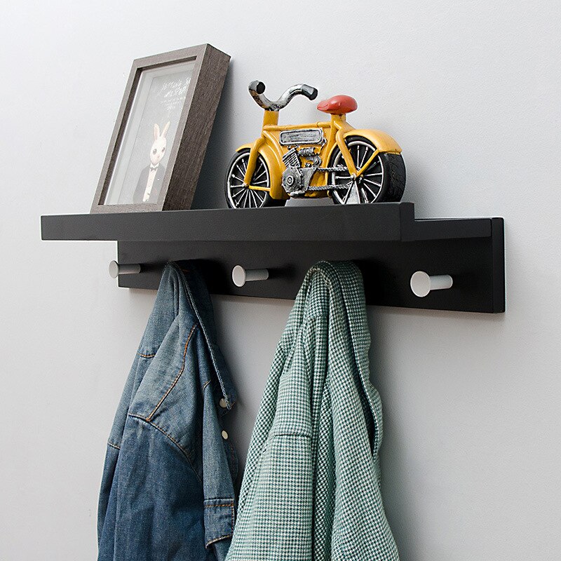 Stylish Wall Shelf With Hooks for Home Entryway Storage NaLani