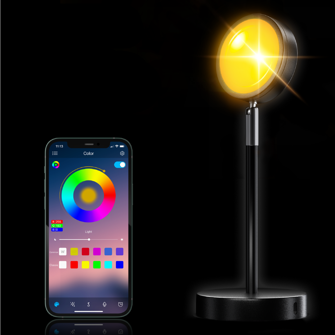 Sunset Lamp For Warm Cozy Ambience In Your Living Room Colours with App NALANI