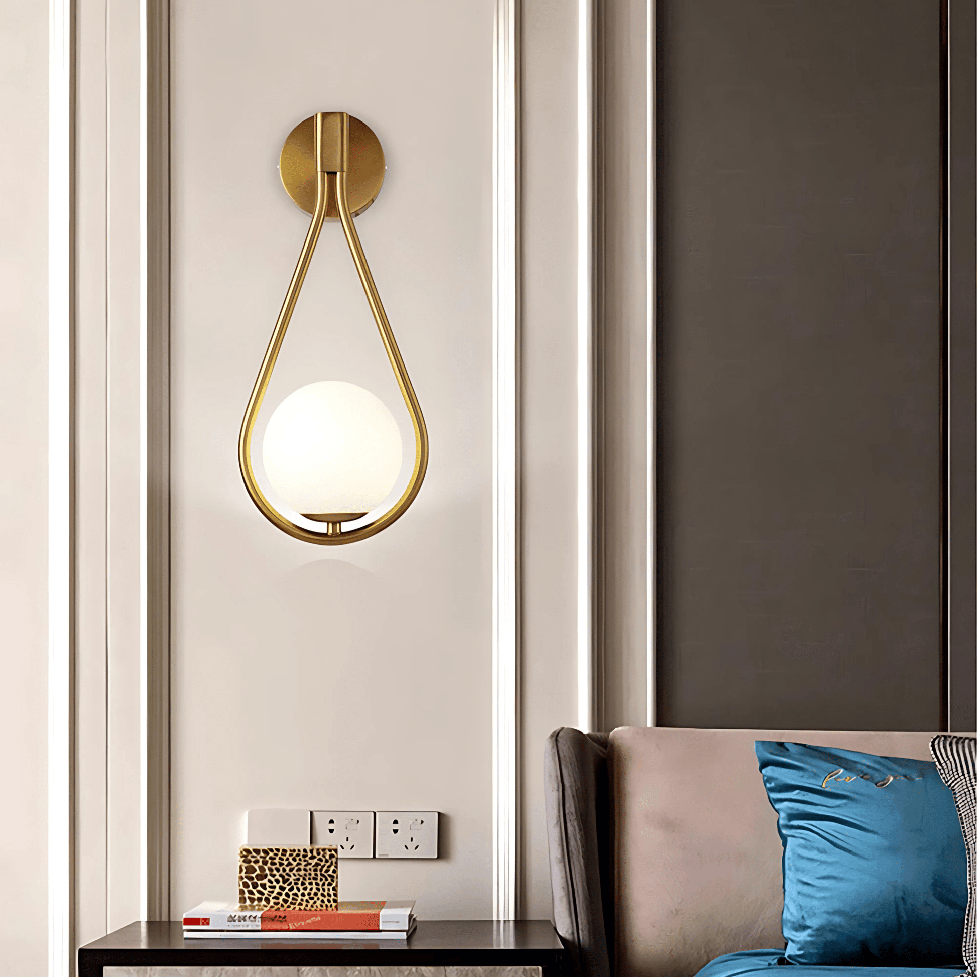 Teardrop Wall Light Fixture Elegant Modern Finishes Set NALANI
