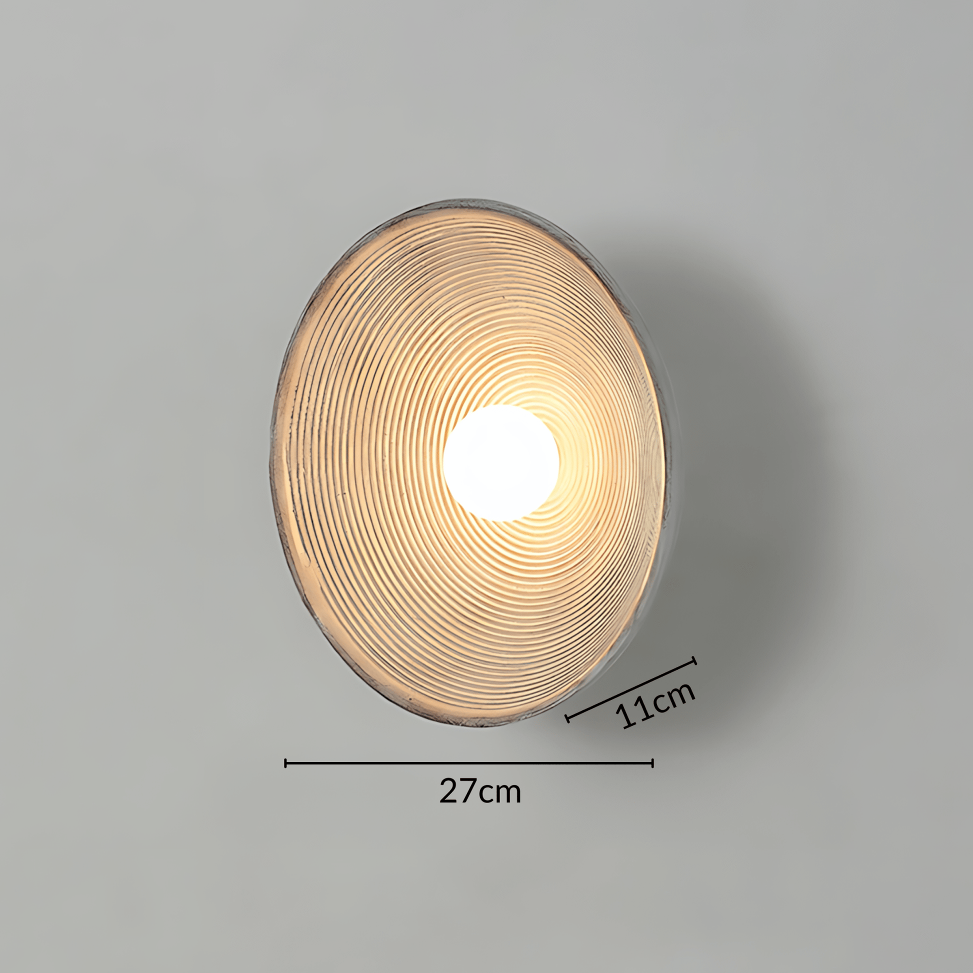 Textured Circular Wall Light With Sculptural Ripple Design NALANI