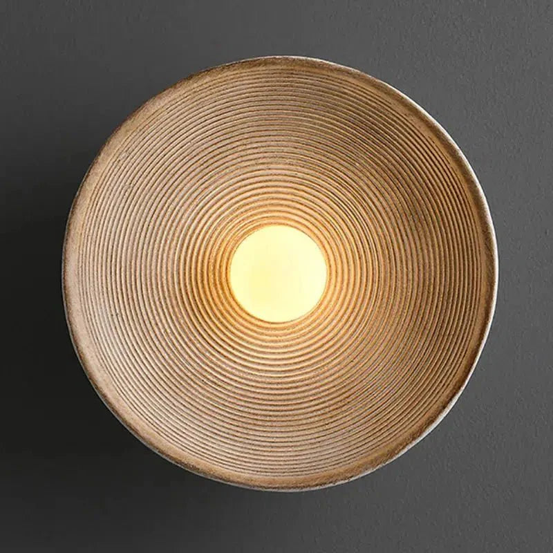 Textured Circular Wall Light With Sculptural Ripple Design NALANI