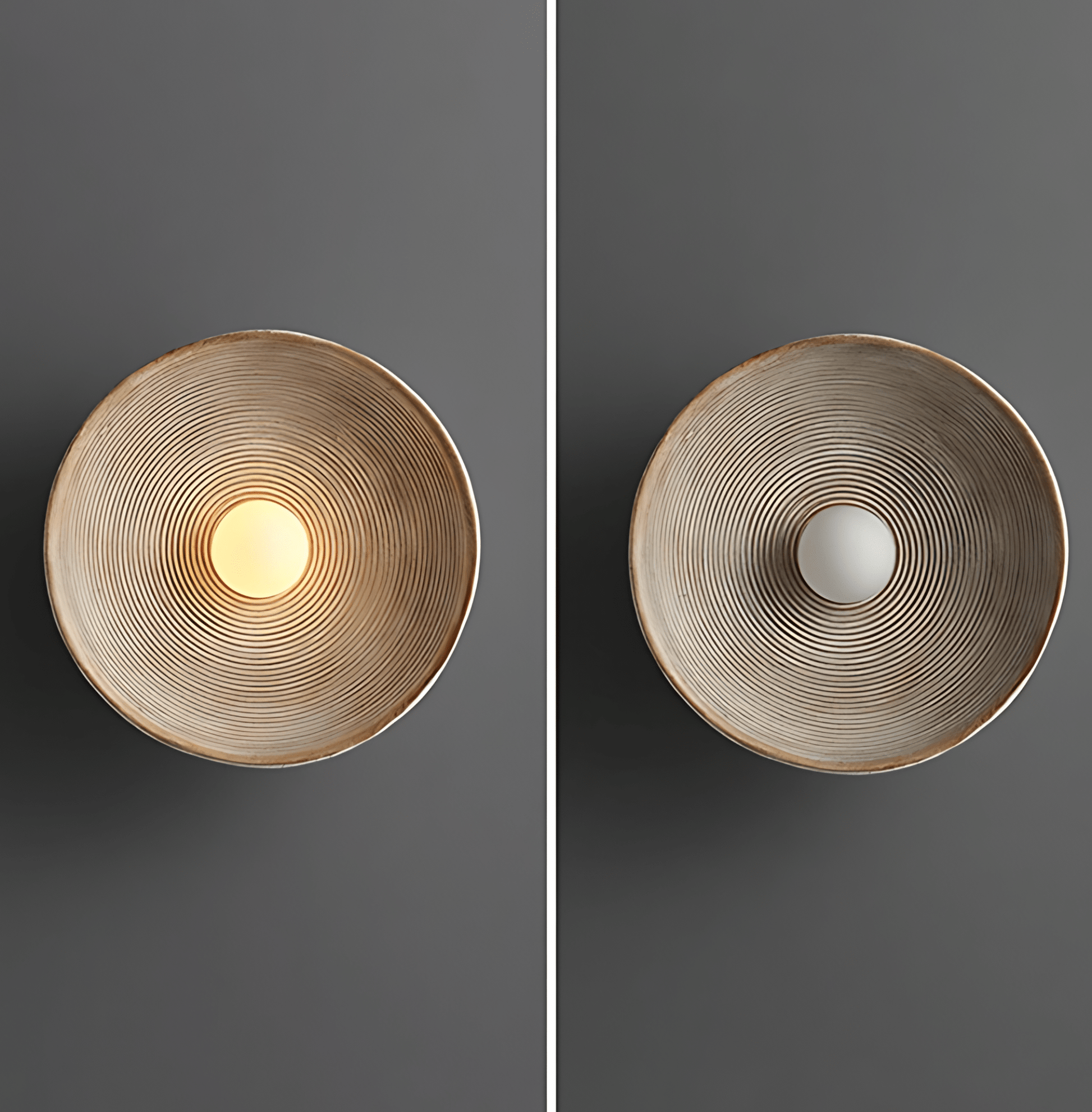 Textured Circular Wall Light With Sculptural Ripple Design NALANI