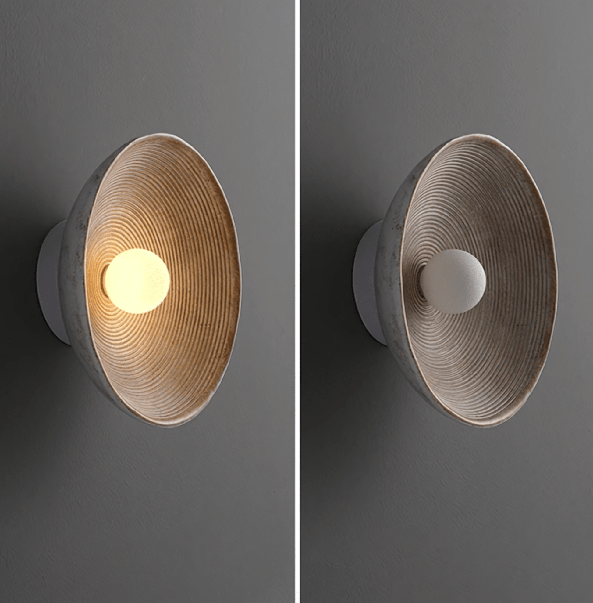 Textured Circular Wall Light With Sculptural Ripple Design NALANI