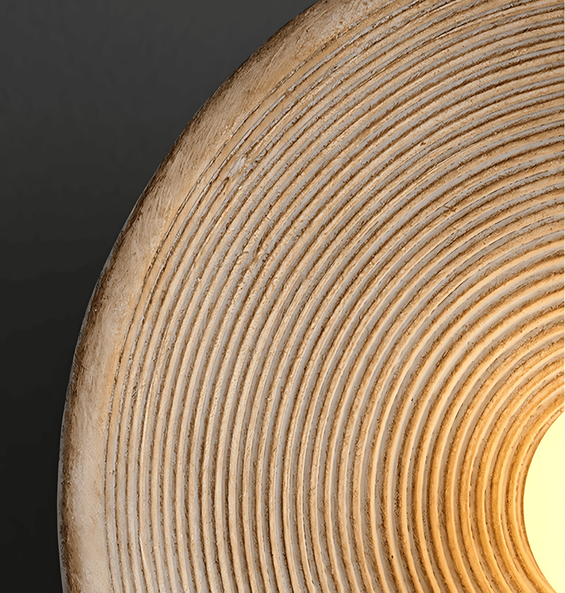 Textured Circular Wall Light With Sculptural Ripple Design NALANI