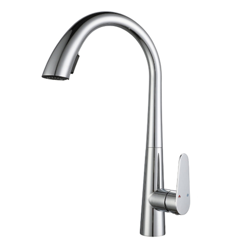 Touchless Gooseneck Kitchen Faucet With Pull Down Sprayer Chrome No Sensor NALANI